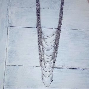 Silver multi-chain necklace